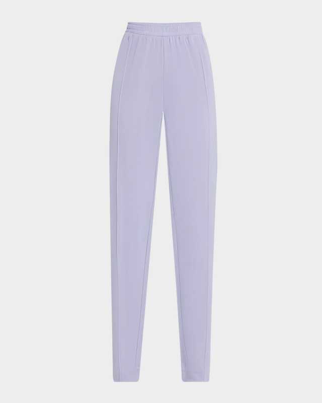 Pintuck Jersey Straight-Leg Trousers